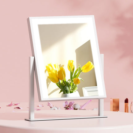Embellir Makeup Mirror 25x30cm Hollywood Vanity with LED Light Rotation White 8