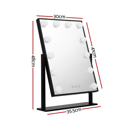 Embellir Makeup Mirror 30x48cm Hollywood Vanity with LED Light Rotation Tabletop 2