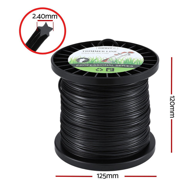 Giantz 100M Whipper Snipper Trimmer Line 2.4mm Star Nylon String Cord Black 2