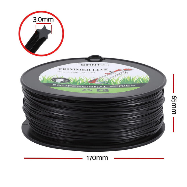 Giantz 100M Whipper Snipper Trimmer Line 3.0mm Star Nylon String Cord Black 2