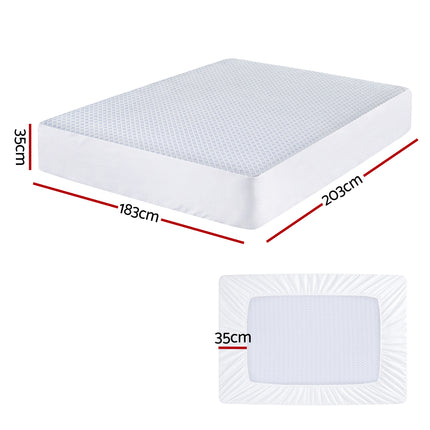 Giselle Cooling Mattress Protector Waterproof Deep Pocket Fitted Cover King 3