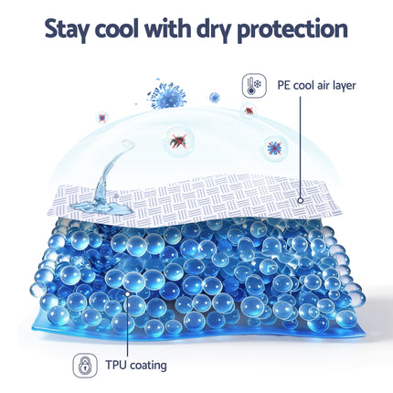 Giselle Cooling Mattress Protector Waterproof Deep Pocket Fitted Cover Queen 5