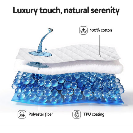 Giselle Waterproof Mattress Protector 100% Cotton Quilted Fitted Cover King Single 5
