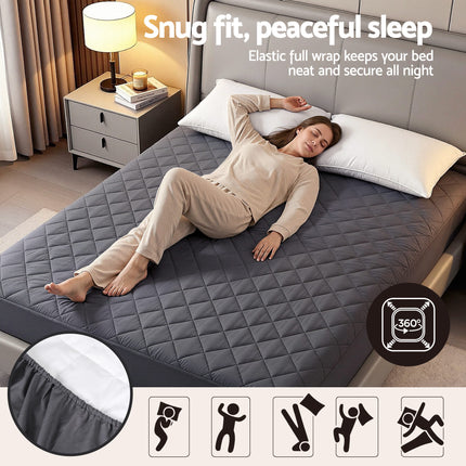 Giselle Water-Resistant Mattress Protector Microfiber 360° Fit King 7