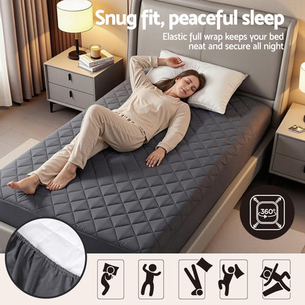 Giselle Water-Resistant Mattress Protector Microfiber 35cm 360° Fit Single 7