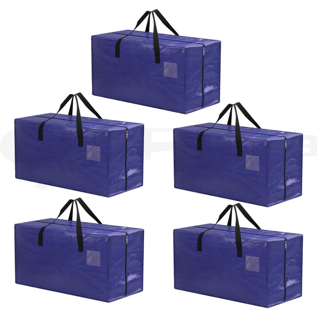 Artiss Moving Bags Heavy Duty Waterproof Backpack Straps Large Storage Totes 5 Pack Blue 2