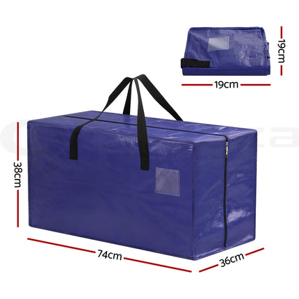 Artiss Moving Bags Heavy Duty Waterproof Backpack Straps Large Storage Totes 5 Pack Blue 3
