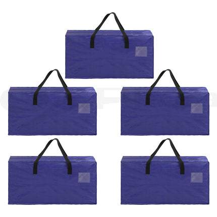 Artiss Moving Bags Heavy Duty Waterproof Backpack Straps Large Storage Totes 5 Pack Blue 4