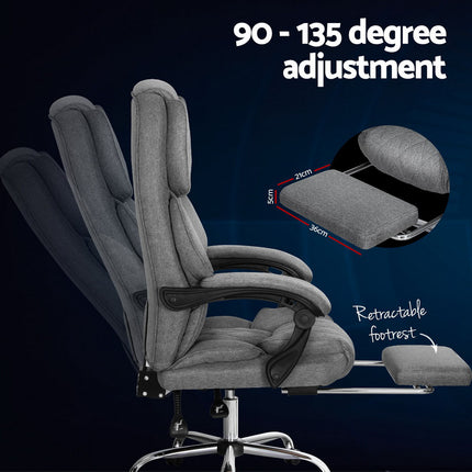 Artiss Executive Office Chair Footrest Grey 5