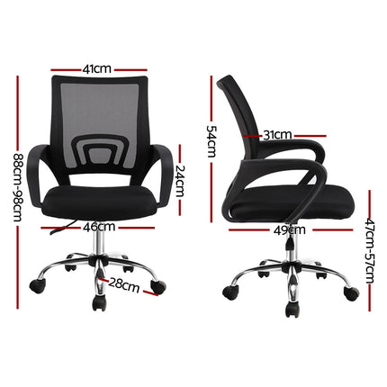 Artiss Mesh Office Chair Mid Back Black 2