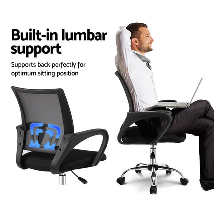 Artiss Mesh Office Chair Mid Back Black 5