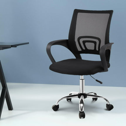 Artiss Mesh Office Chair Mid Back Black 8