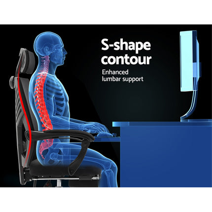 Artiss Mesh Office Chair Recliner Black 4