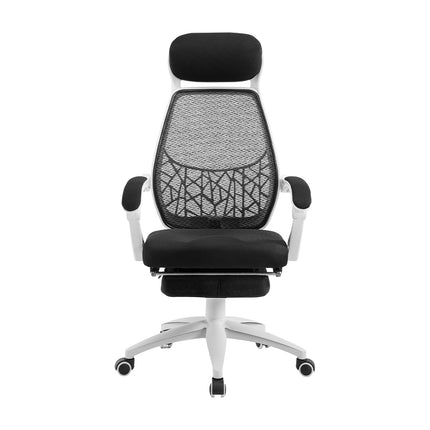 Artiss Mesh Office Chair Recliner Black White 3