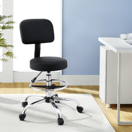 Artiss Office Chair Drafting Computer Standing Desk Chairs Ergonomic PU Black 7