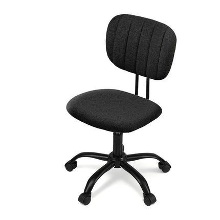 Artiss Armless Office Chair with Wheels, Ergonomic 360° Swivel Home Office Desk Chair, Height Adjustable Computer Task Chair with Fabric Back and Seat for Small Space, Black 3