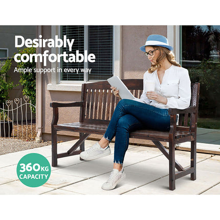 Gardeon 5FT Outdoor Garden Bench Wooden 3 Seat Chair Patio Furniture Charcoal 6