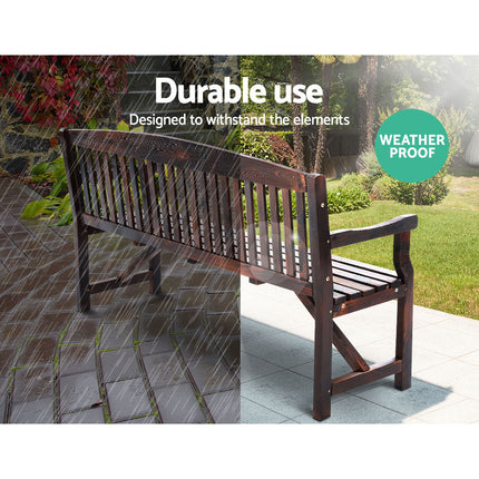 Gardeon 5FT Outdoor Garden Bench Wooden 3 Seat Chair Patio Furniture Charcoal 7