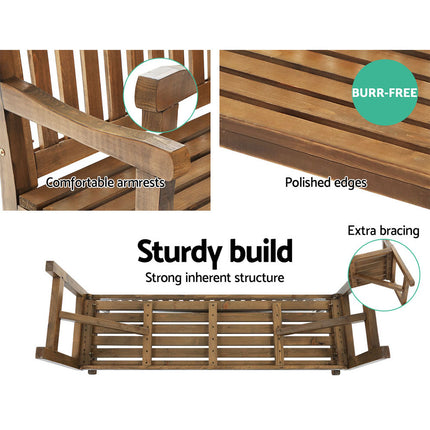 Gardeon 5FT Outdoor Garden Bench Wooden 3 Seat Chair Patio Furniture Natural 5