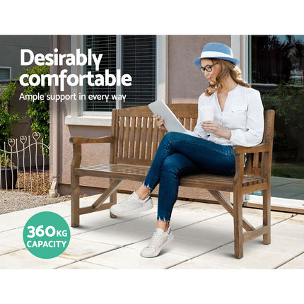 Gardeon 5FT Outdoor Garden Bench Wooden 3 Seat Chair Patio Furniture Natural 6