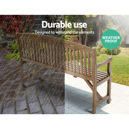 Gardeon 5FT Outdoor Garden Bench Wooden 3 Seat Chair Patio Furniture Natural 7
