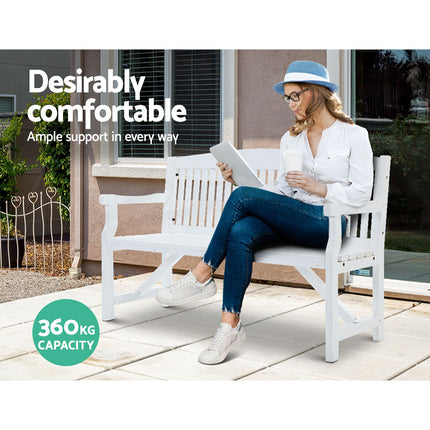 Gardeon 5FT Outdoor Garden Bench Wooden 3 Seat Chair Patio Furniture White 5