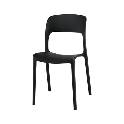 Gardeon 4PC Outdoor Dining Chairs Stackable PP Patio Chair Garden Furniture Black 3