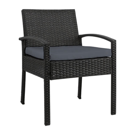 Gardeon Outdoor Dining Chairs Patio Furniture Rattan Lounge Chair Cushion Felix 3