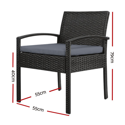 Gardeon Outdoor Dining Chairs Patio Furniture Rattan Lounge Chair Cushion Felix 6