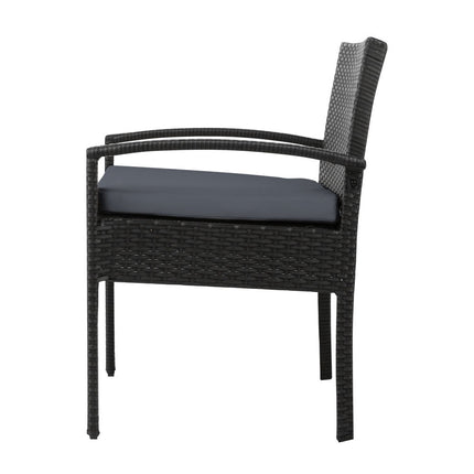 Gardeon Outdoor Dining Chairs Patio Furniture Rattan Lounge Chair Cushion Felix 2