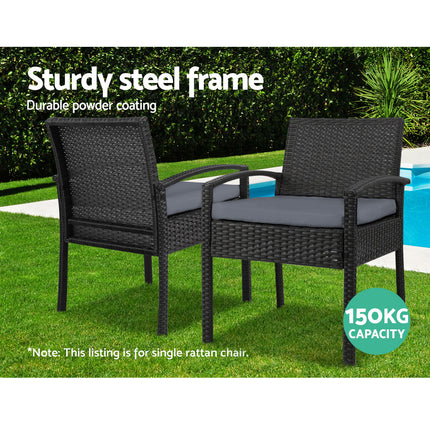 Gardeon Outdoor Dining Chairs Patio Furniture Rattan Lounge Chair Cushion Felix 10