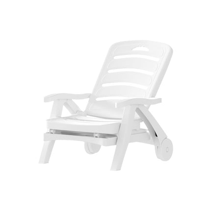 Gardeon Sun Lounger Folding Chaise Lounge Chair Wheels Patio Outdoor Furniture 3