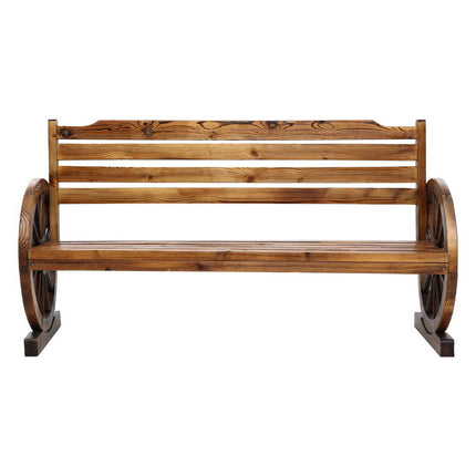 Gardeon Outdoor Garden Bench Wooden 3 Seat Wagon Chair Lounge Patio Furniture 3
