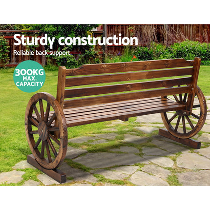 Gardeon Outdoor Garden Bench Wooden 3 Seat Wagon Chair Lounge Patio Furniture 5