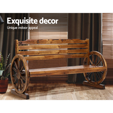 Gardeon Outdoor Garden Bench Wooden 3 Seat Wagon Chair Lounge Patio Furniture 6