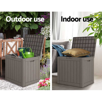 Gardeon Outdoor Storage Box 118L Container Lockable Garden Toy Tool Shed Grey 6
