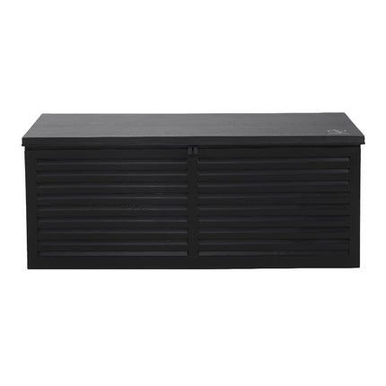 Gardeon Outdoor Storage Box 390L Container Lockable Garden Bench Shed Tools Toy All Black 3
