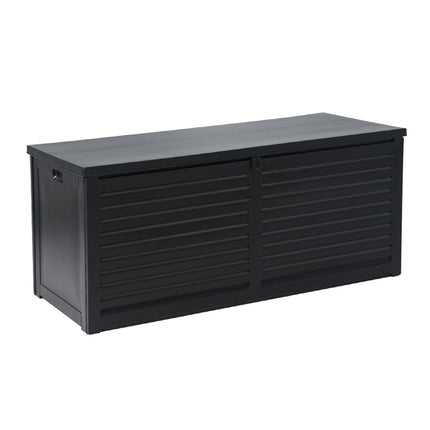 Gardeon Outdoor Storage Box 490L Container Lockable Garden Bench Shed Tools Toy All Black 4