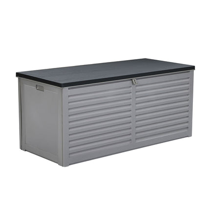 Gardeon Outdoor Storage Box 490L Container Lockable Garden Bench Tools Toy Shed Black 4