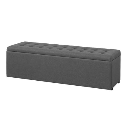 Artiss Storage Ottoman Blanket Box 140cm Linen Dark Grey 2