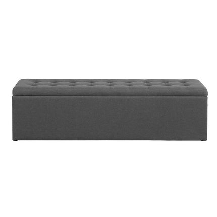 Artiss Storage Ottoman Blanket Box 140cm Linen Dark Grey 4