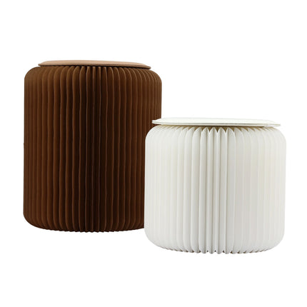 Artiss Accordion Folding Paper Stools Set Includes 2 Cushions Natural Kraft 100KG Capacity 3