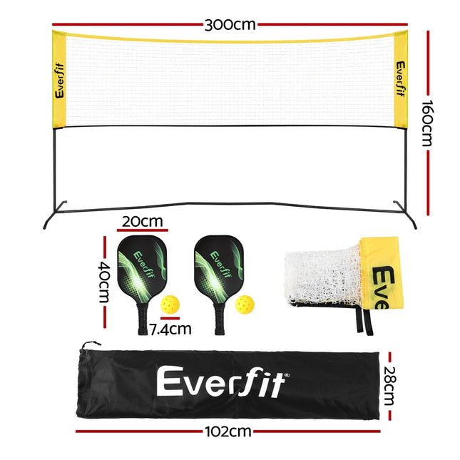 Everfit 10ft Portable Pickle Ball Net Adjustable Multi-Sport for Badminton Tennis Pickleball Volleyball 2