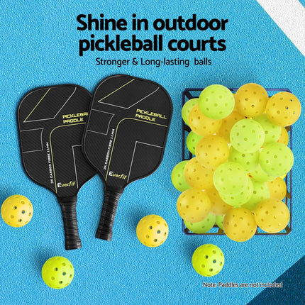 Everfit 12PC Pickleballs Set 40-Hole Design Indoor Outdoor Durable PE Balls Green/Yellow 6