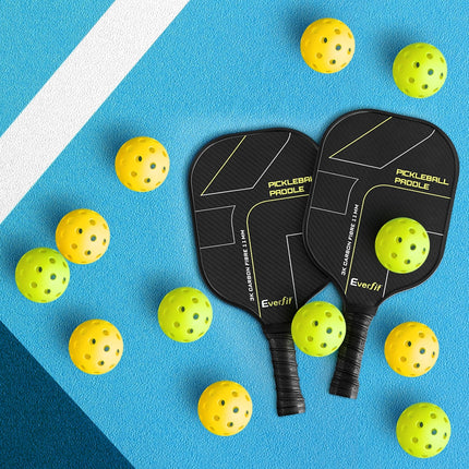 Everfit 12PC Pickleballs Set 40-Hole Design Indoor Outdoor Durable PE Balls Green/Yellow 7