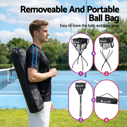 Everfit Portable Ball Cart Foldable Pickleball Tennis Baseball Softball 5