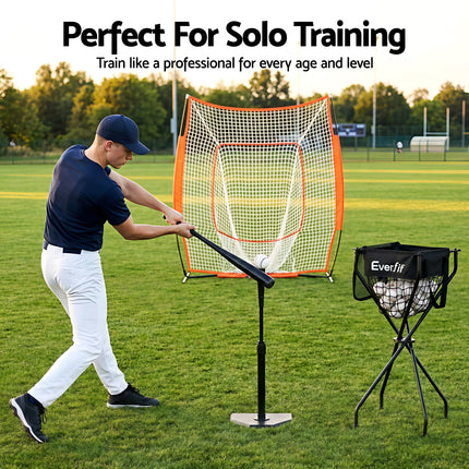 Everfit Portable Ball Cart Foldable Pickleball Tennis Baseball Softball 8