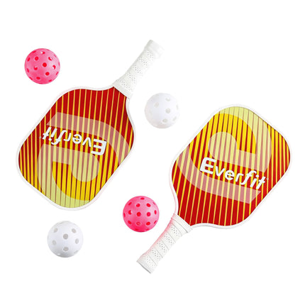 Everfit Pickleball Paddle Set Fibreglass Racquet Honeycomb Core With Bag Orange 3