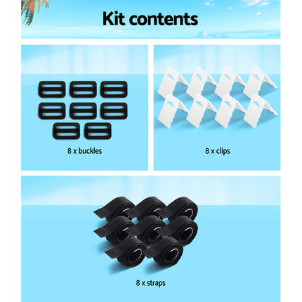 Aquabuddy Pool Cover Roller Attachment Swimming Pool Reel Straps Kit 8PCS 6
