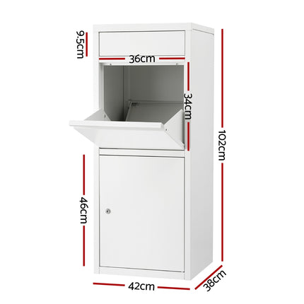 Gardeon Parcel Letterbox Drop Box Package White 2